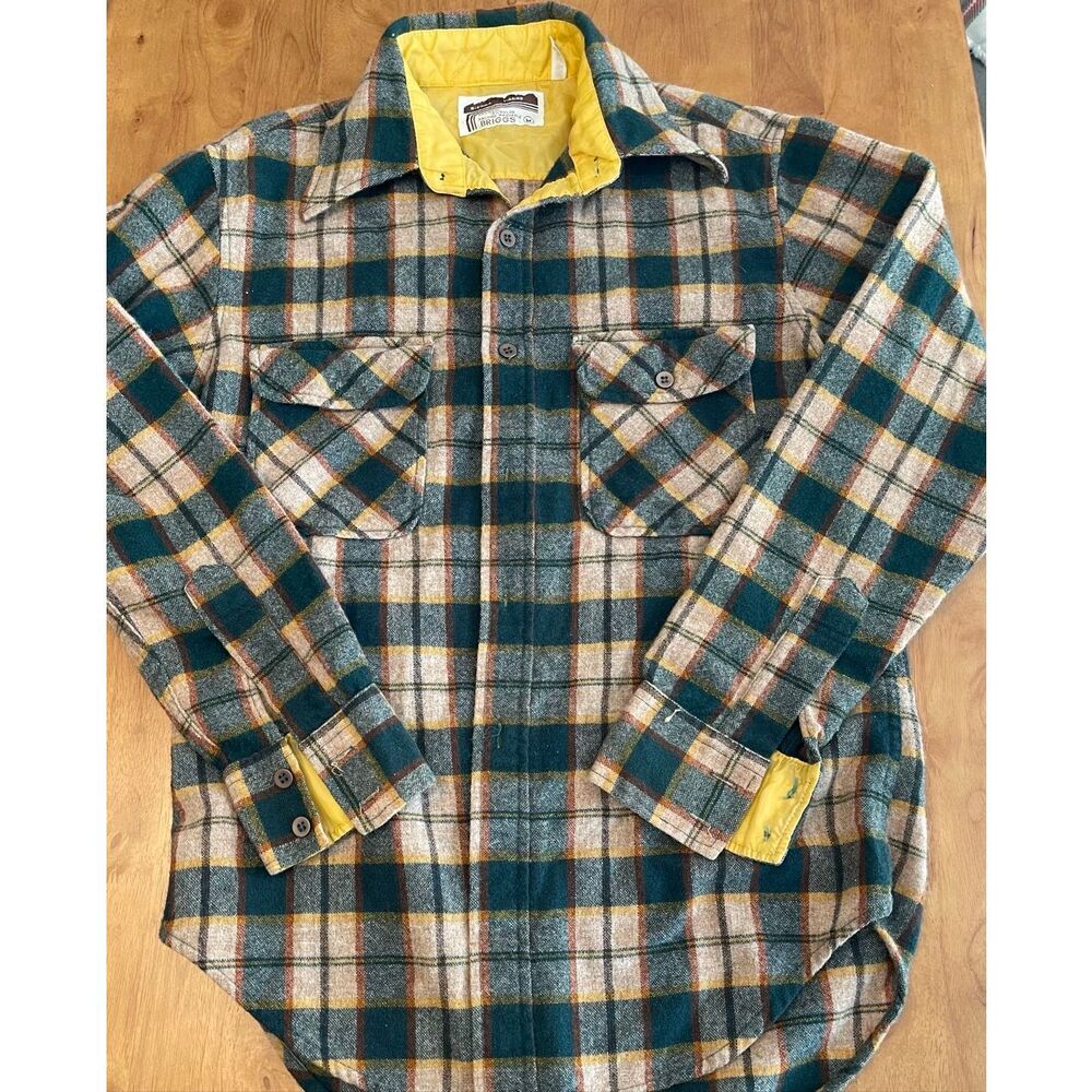 Sierra Madre Briggs Plaid Shirt Long Sleeve Size‎ M From The 1980's VTG Hiking - Picture 1 of 9